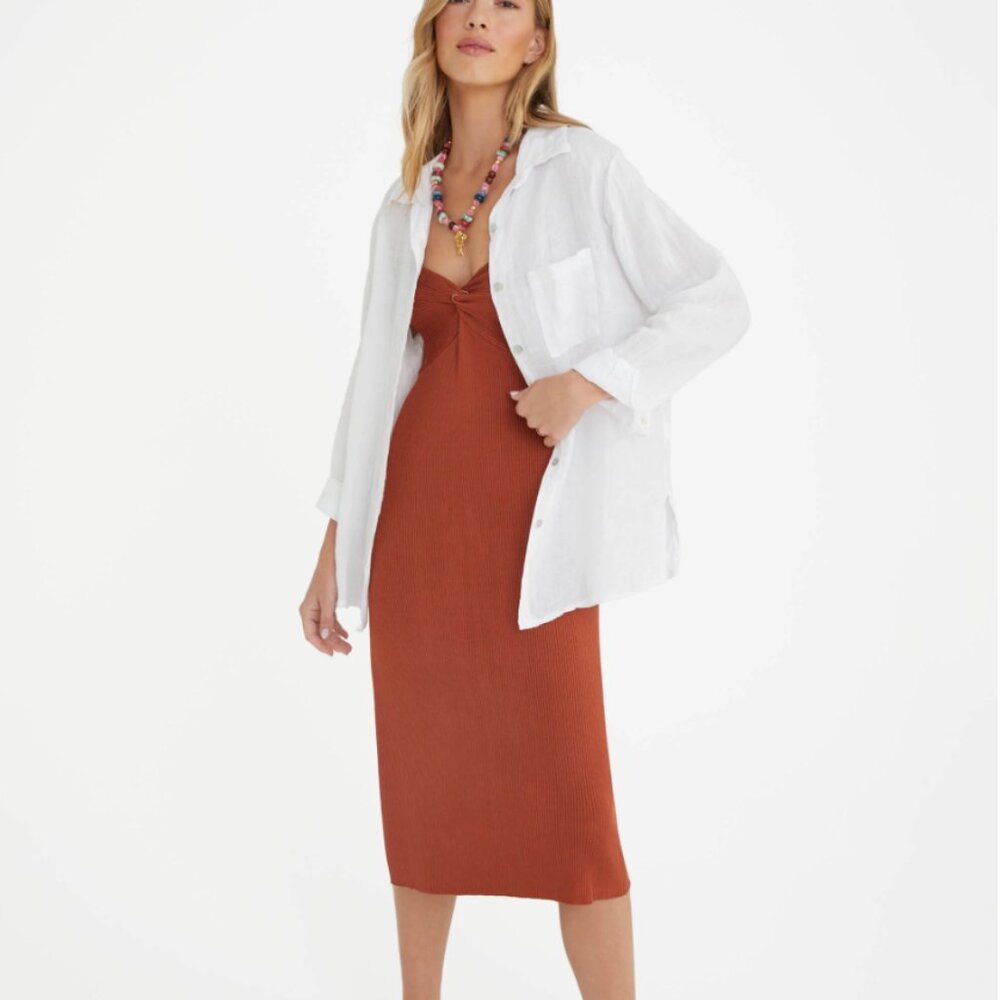Marche Los Angeles The Playa Linen Relaxed Shirt White One Size